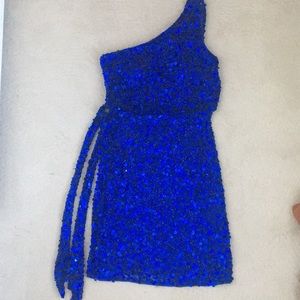 Blue sequin cocktail dress